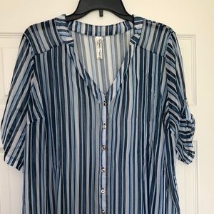 Sheer, striped women’s 2X Blouse